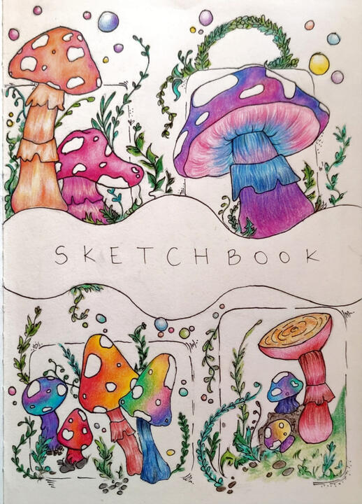 Sketchbook page (colored pencils)